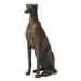 Glitzhome 30.25 Statue Figurine Outdoor Rustproof Sitting Greyhound Dog Statue Garden Patio for Home Decor