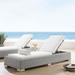 Modway Conway SunbrellaÂ® Outdoor Patio Wicker Rattan Chaise Lounge in Light Gray White