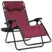 Best Choice Products Oversized Zero Gravity Chair Folding Outdoor Patio Lounge Recliner w/ Cup Holder - Burgundy