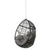 Noble House Castaic Wicker Hanging Chair (NO STAND) in Black and Gray