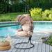 Barton Hanging Egg Chair Swing Chair Cushions with Stand Lounge Egg Chair with Canopy Sun Shade Cover Beige