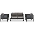 vidaXL 5 Piece Patio Lounge Set with Cushions Poly Rattan Anthracite