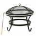 Suzicca 2-in-1 Fire Pit and BBQ with Poker 22 x22 x19.3 Stainless Steel