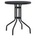 vidaXL Bistro Table Outdoor Side Table with Glass Top Garden Furniture Steel