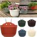 Walbest Imitation Rattan Wall Hanging Flower Plant Pot Basket Semicircular Fence Basket for Balcony Garden Planter