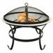 Anself 2-in-1 Outdoor Fire Pit with Cooking Grid and Poker Wood Burning Stainless Steel Firepit Log Grate Silver for BBQ Camping Backyard Garden Beaches 22 x 22 x 19.3 Inches (L x W x H)