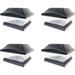 iGlow 4 Pack Black Outdoor Garden 6 x 6 Solar SMD LED Post Deck Cap Square Fence Light Landscape PVC Vinyl Wood