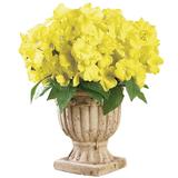 Collections Etc Impatiens Artificial Maintenance-Free Flower Bush - Set of 3 Yellow