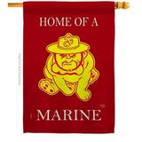 Breeze Decor H108476-BO Home of Marine Dog House Flag Armed Forces Corps 28 x 40 in. Double-Sided Decorative Vertical Flags for Decoration Banner Garden Yard Gift