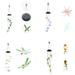 Retro Solar Powered Wind Chimes Color Changing Led Light Outdoor Garden Decor (Sea Urchin)