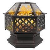 UBesGoo 22 Fire Pit Hex-Shaped Decoration Accent for Patio Backyard Poolside