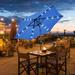 Gymax 9 ft Patio Table Market Umbrella Yard Outdoor w/ Solar LED Lights Blue