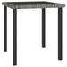 Dcenta Patio Table Tempered Glass Tabletop Outdoor Dining Table Poly Rattan Steel Legs for Garden Backyard Balcony Terrace Outdoor Furniture 27.6 x 27.6 x 28.7 Inches (L x W x H)