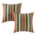 Greendale Home Fashions Sunset Stripe 17 Square Outdoor Throw Pillow (Set of 2)