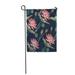 KDAGR Colorful Waterlily Lotus Floral Water Lilies Deep Blue Diagonal Rhythm Green Leaf Garden Flag Decorative Flag House Banner 28x40 inch