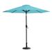 Westin Outdoor 9 Ft Umbrella with Round Resin Plastic Base Weight Included for Patio Garden UV Water Weather Resistant Turquoise