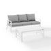 Crosley Furniture Kaplan White 2 Piece Outdoor Sofa Set with Gray Cushions