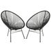 Joseph Allen Home Handmade Acapulco Basket Lounge Chair Set of 2 Black