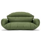 LeisureMod 2 person Double Hanging Egg Swing Chair Cushion in Dark Green