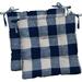 RSH DÃ©cor Indoor Outdoor Set of 2 Tufted Dining Chair Seat Cushions 17 x 17 x 2 Blue Buffalo Plaid