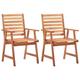 Festnight Patio Dining Chairs 2 pcs Solid Acacia Wood