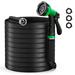 Garden Hose 5/8 in. x 100 FT Durable Water Hoses Fabric Covered NON-EXPANDABLE Water Hose with Spray Nozzle with 10 Function Hose Nozzle