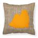 Carolines Treasures BB1079-BL-OR-PW1818 Maltese Burlap and Orange Canvas Fabric Decorative Pillow BB1079 18H x18W