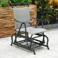 International Caravan Valencia Resin Wicker/ Steel Glider Chair Grey