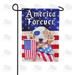 America Forever 4th of July Garden Flag Independence Day Patriotic Puppy USA Red White Blue Stars Stripe Yard Outdoor Decorative Double Sided Flag - 12.5 x 18 Inches