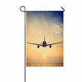 ABPHQTO Airplane Is Flying Over The Sea At Sunset Home Outdoor Garden Flag House Banner Size 12x18 Inch