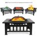 32 Outdoor Metal Fire Pit Backyard Patio Garden Square Stove FirePit Heater