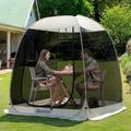 Alvantor Screen House Camping Room Pop up Gazebo 6 X6 Instand Canopy 6 ft Beige