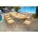 Teak Dining Set:10 Seater 11 Pc - Large 117 Oval Table And 10 Granada Stacking Arm Chairs Outdoor Patio Grade-A Teak Wood WholesaleTeak #WMDSGR8