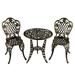 Oakland Living Rose Outdoor Patio Garden Aluminum 3 Piece Bistro Set in Bronze