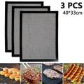 3pcs BBQ Grill Mats for Grilling and Baking Non-stick Grill and Baking Mat Reusable Grilling Mesh Heat Resistant Up To 500 Degrees Fahrenheit