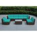 Ohana 7 Piece Outdoor Wicker Patio Furniture Sectional Conversation Set - Mixed Brown Wicker