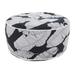 SARO PU1934.BW 21 x 9 in. Banana Leaf Print Outdoor Ottoman Black & White