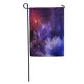 LADDKE Orange Sky Universe Filled Stars Moon and Galaxy Green Night Space Garden Flag Decorative Flag House Banner 12x18 inch