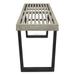Patio Dining Wooden Bench in Wire-Brushed Light Gray