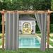 MIFXIN Outdoor Curtains Waterproof UV Protectant Patio Pergola Grommet Top Blackout Curtain 2 Panels Light Grey 52x108in