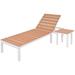 Suzicca Sun Lounger with Table Aluminum WPC and Brown