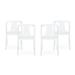 Noble House Orchid Stacking Plastic Patio Dining Side Chair in White (Set of 4)