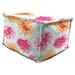 Jordan Manufacturing 20 x 20 Gardenia Bloom Multicolor Floral Square Outdoor Pouf Ottoman with Flange