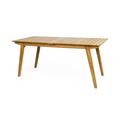 Noble House Mariposo 68.5 Rustic Wooden Patio Dining Table in Teak