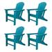 Leisure Classics UV Protected Indoor Outdoor Patio Chair Turquoise (4 Pack)