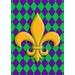 Toland Home Garden Harlequin Fleur De-Lis Fleur De Lis Mardi Gras Flag Double Sided 12x18 Inch