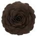 Fennco Styles Eva s Flower Garden Decorative Throw Pillow with Insert - 16 inches Round (Chocolate 16 Case+Insert)