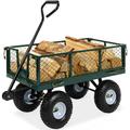 Best Choice Products Heavy-Duty Steel Garden Wagon Lawn Utility Cart w/ 400lb Capacity Removable Sides Handle - Green