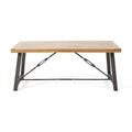 River Street Designs Jace Modern Industrial Dining Table Teak Rustic Metal