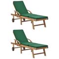 vidaXL Patio Lounge Chair Sunlounger Deckchair with Cushion Solid Teak Wood